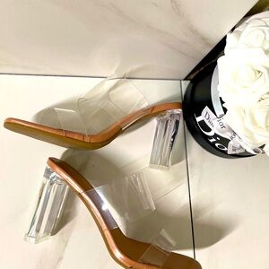 Clear Block Heels